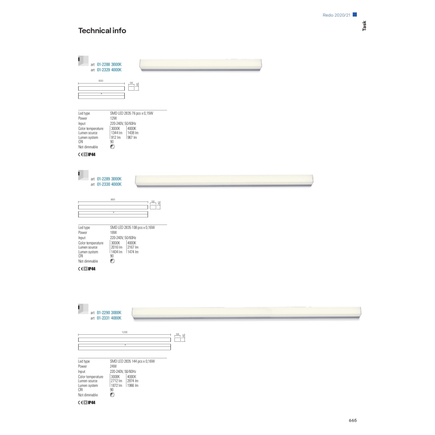 Redo 01-2331 - LED Koupelnové osvětlená zrcadla TASK LED/24W/230V 120 cm CRI 90 IP44 lesklý chrom