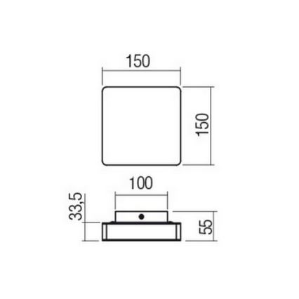 Redo 01-2384 - LED Nástěnné svítidlo TABLET LED/11W/230V 3000K CRI 90 černá