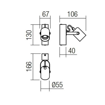 Redo 01-2415 - Nástěnné svítidlo TAFFI 1xE27/42W/230V černá/buk