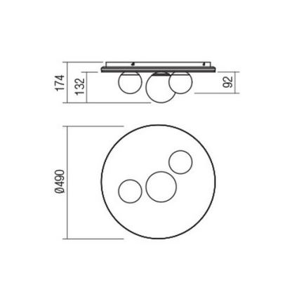 Redo 01-2466 - LED Stropní svítidlo CORUM LED/48W/230V 3000K CRI 90 černá