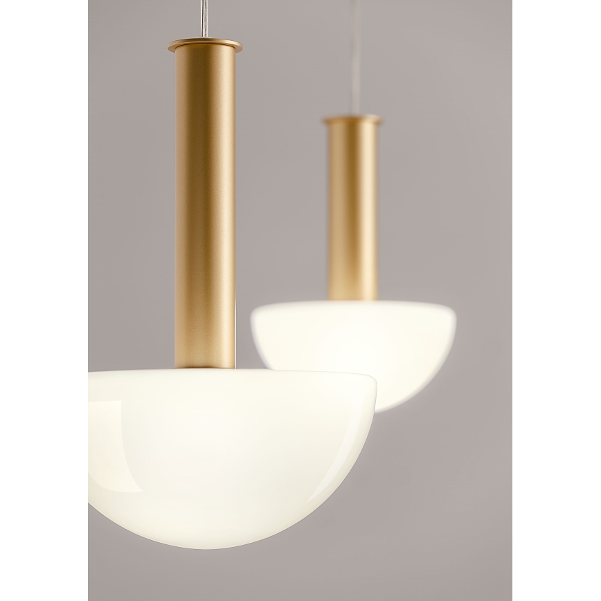 Redo 01-2474 - Lustr na lanku LUMIEN 1xG9/10W/230V pr. 13 cm zlatá/bílá