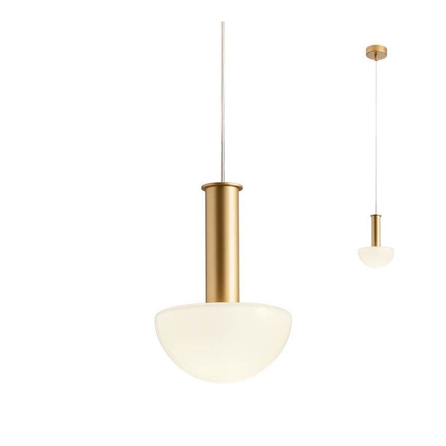 Redo 01-2474 - Lustr na lanku LUMIEN 1xG9/10W/230V pr. 13 cm zlatá/bílá