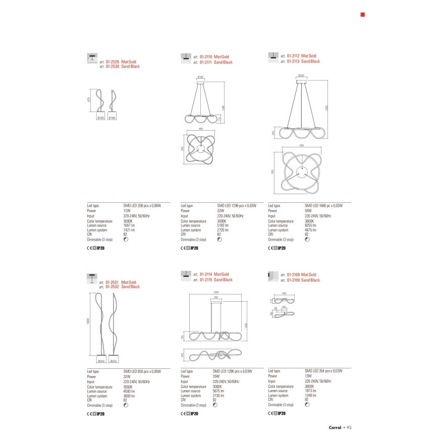 Redo 01-2529 - LED Stmívatelná stolní lampa CORRAL LED/12W/230V zlatá