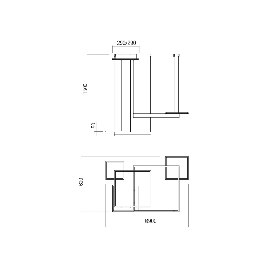 Redo 01-2611 - LED Stmívatelný lustr na lanku SIGUA LED/110W/230V CRI 90 bílá