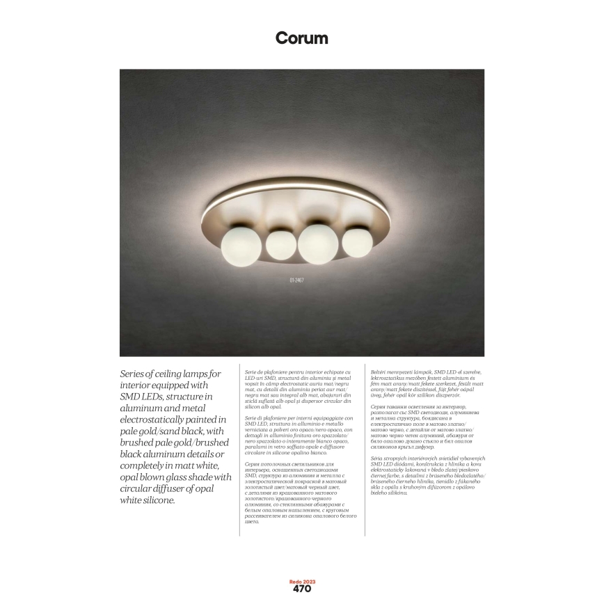Redo 01-2657 - LED Stropní svítidlo CORUM LED/48W/230V 3000K CRI 90 bílá