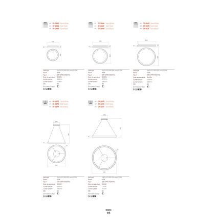 Redo 01-2667 - LED Stmívatelné stropní svítidlo ICONIC LED/40W/230V pr. 48 cm zlatá