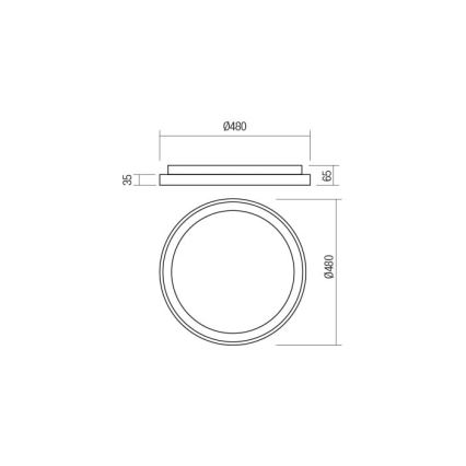 Redo 01-2668 - LED Stmívatelné stropní svítidlo ICONIC LED/40W/230V pr. 48 cm černá