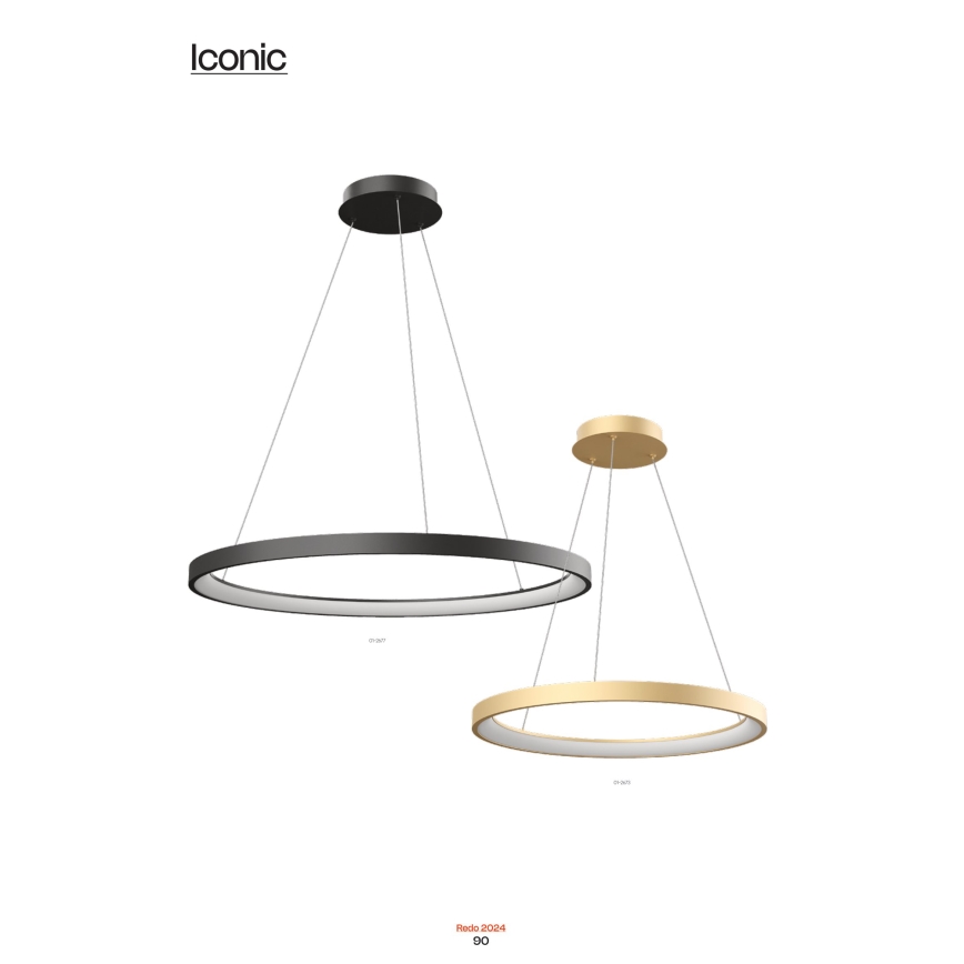 Redo 01-2677 - LED Stmívatelný lustr na lanku ICONIC LED/60W/230V pr. 78 cm černá