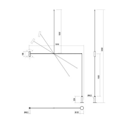 Redo 01-2695 - LED Stmívatelná stojací lampa PICAS LED/12W/230V černá