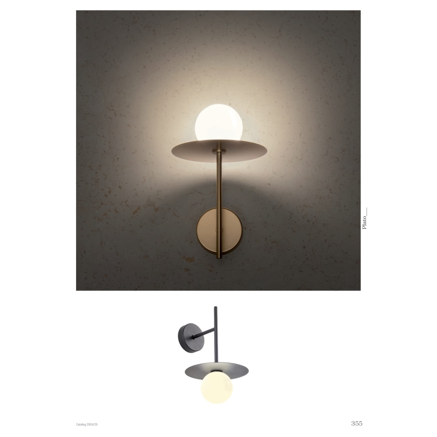 Redo 01-2725 - Nástěnná lampa PLATO 1xG9/10W/230V zlatá
