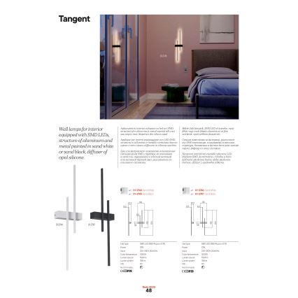 Redo 01-2744 - LED Nástěnné svítidlo TANGENT LED/13W/230V CRI 90 bílá