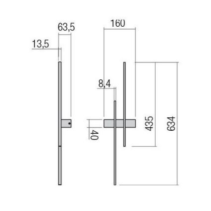 Redo 01-2744 - LED Nástěnné svítidlo TANGENT LED/13W/230V CRI 90 bílá