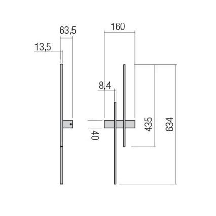 Redo 01-2745 - LED Nástěnné svítidlo TANGENT LED/13W/230V CRI 90 černá