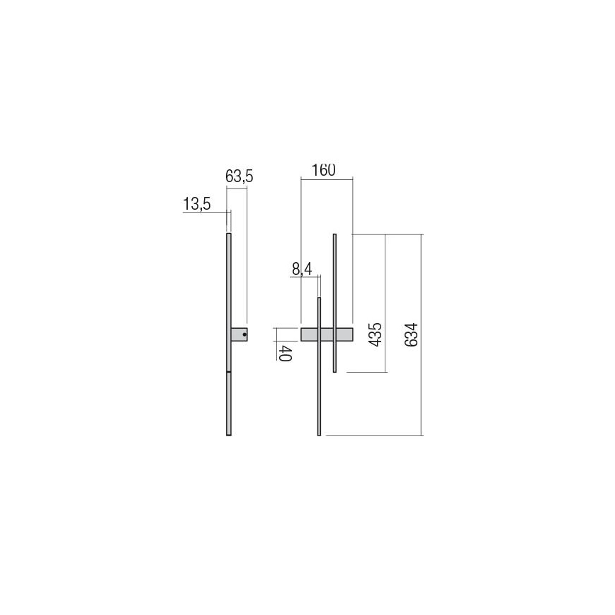 Redo 01-2745 - LED Nástěnné svítidlo TANGENT LED/13W/230V CRI 90 černá
