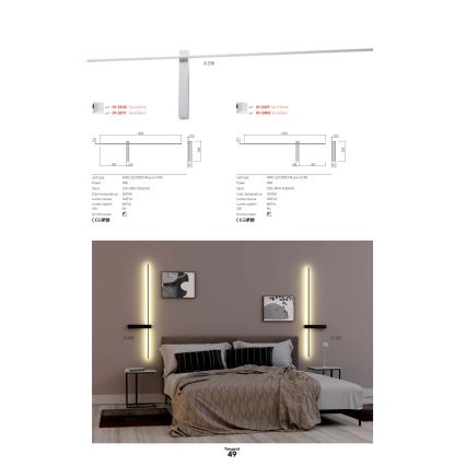 Redo 01-2747 - LED Nástěnné svítidlo TANGENT LED/13W/230V CRI 90 černá