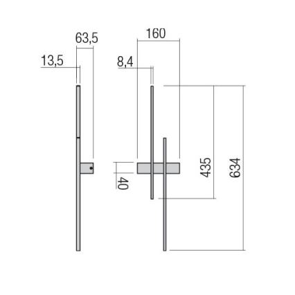Redo 01-2747 - LED Nástěnné svítidlo TANGENT LED/13W/230V CRI 90 černá