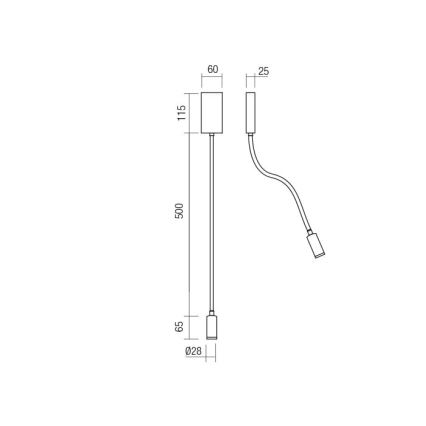 Redo 01-2755 - LED Flexibilní lampička WALLIE LED/3W/230V USB CRI 90 černá