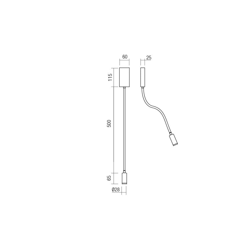 Redo 01-2755 - LED Flexibilní lampička WALLIE LED/3W/230V USB CRI 90 černá