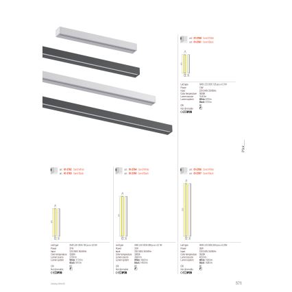 Redo 01-2765 - LED Nástěnné svítidlo PLOT LED/31W/230V 90 cm černá