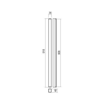 Redo 01-2765 - LED Nástěnné svítidlo PLOT LED/31W/230V 90 cm černá