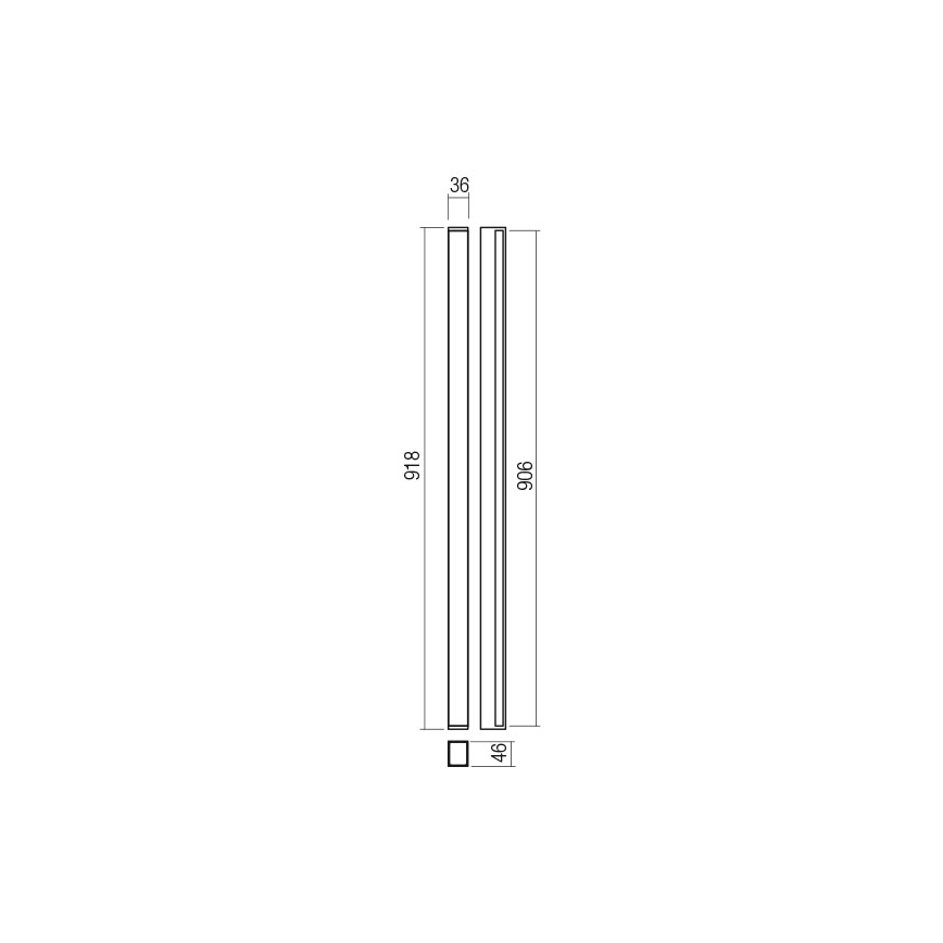 Redo 01-2765 - LED Nástěnné svítidlo PLOT LED/31W/230V 90 cm černá