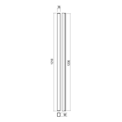 Redo 01-2767 - LED Nástěnné svítidlo PLOT LED/35W/230V 120 cm černá
