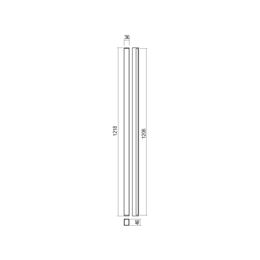 Redo 01-2767 - LED Nástěnné svítidlo PLOT LED/35W/230V 120 cm černá