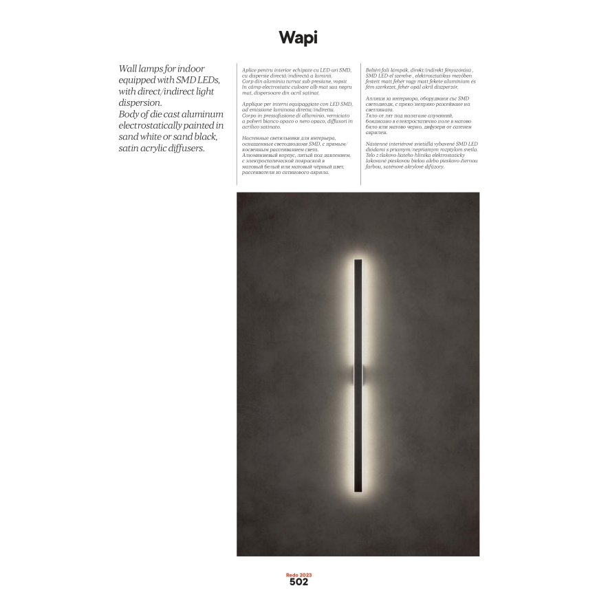 Redo 01-2770 - LED Nástěnné svítidlo WAPI LED/30W/230V 119 cm bílá