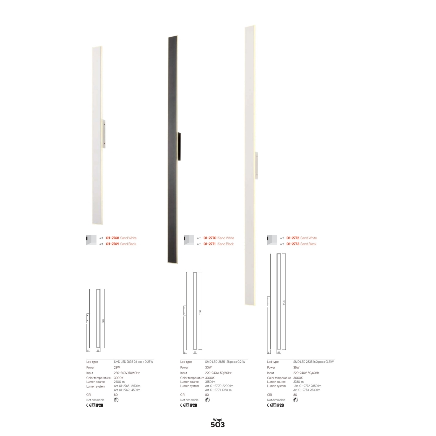 Redo 01-2770 - LED Nástěnné svítidlo WAPI LED/30W/230V 119 cm bílá