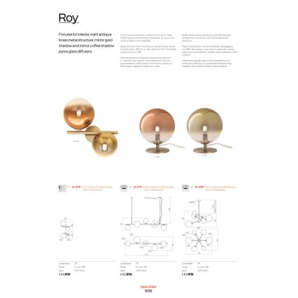 Redo 01-2784 - Stolní lampa ROY 2xG9/10W/230V