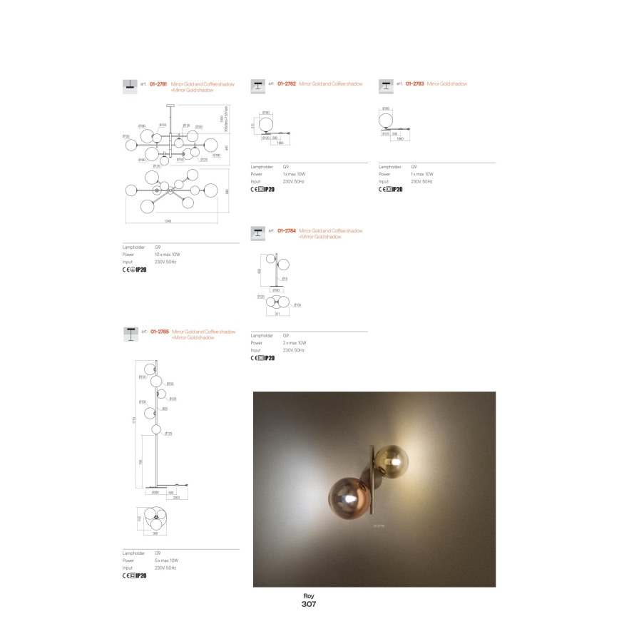 Redo 01-2784 - Stolní lampa ROY 2xG9/10W/230V