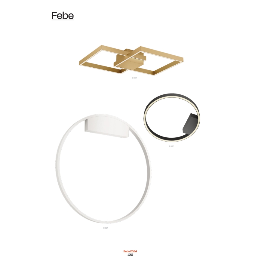 Redo 01-2819 - LED Stmívatelné nástěnné svítidlo FEBE LED/24W/230V černá