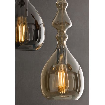 Redo 01-2938 - Lustr na lanku AMBIX 1xE27/42W/230V pr. 18 cm šedá