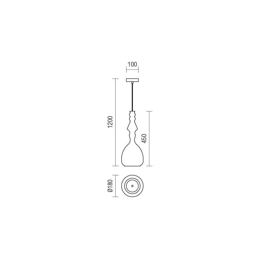 Redo 01-2938 - Lustr na lanku AMBIX 1xE27/42W/230V pr. 18 cm šedá