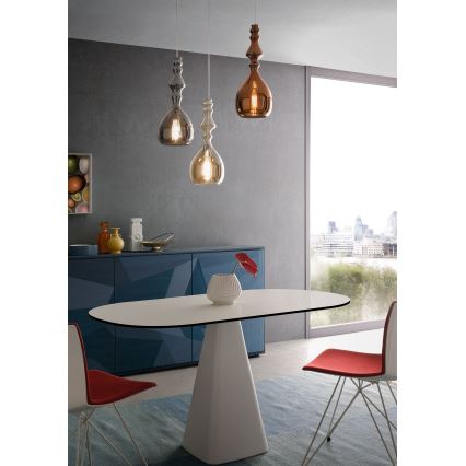 Redo 01-2939 - Lustr na lanku AMBIX 1xE27/42W/230V pr. 18 cm měděná