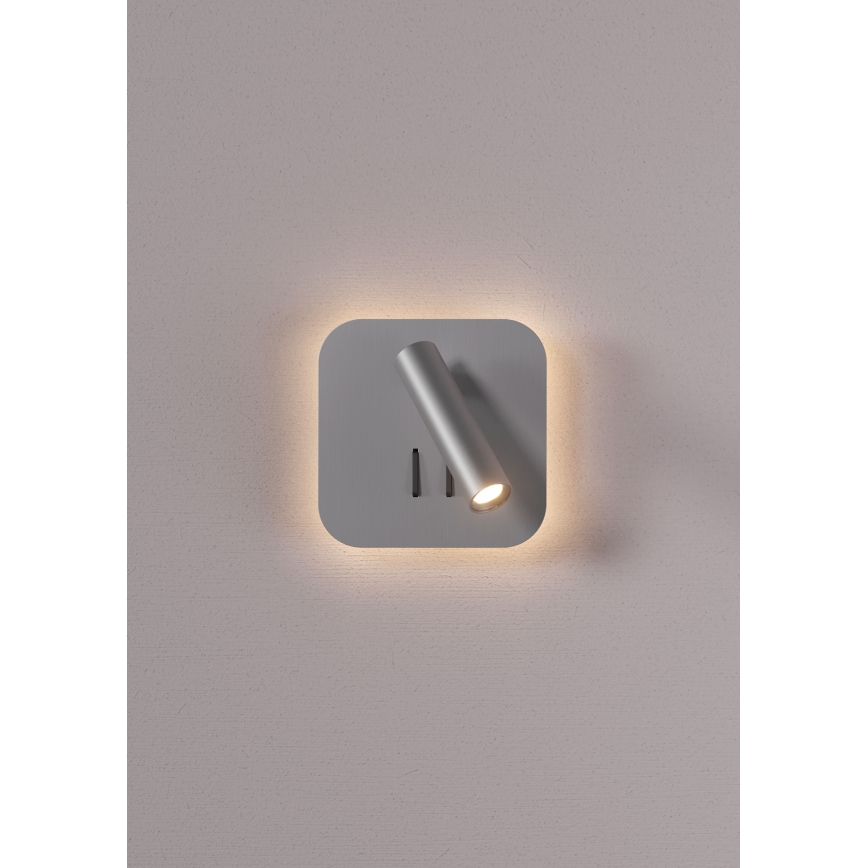 Redo 01-2978 - LED Nástěnné svítidlo QUDA LED/6W/230V + LED/3W 3000K CRI 90 matný chrom