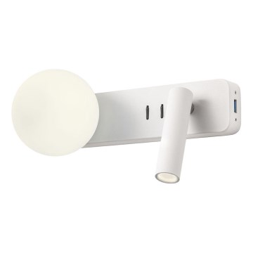 Redo 01-2991 - LED Nástěnné svítidlo OASIS LED/3W/230V + 1xG9/10W USB CRI 90 bílá