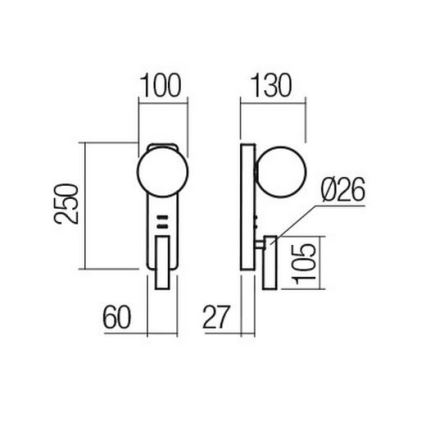 Redo 01-2992 - LED Nástěnné svítidlo OASIS LED/3W/230V + 1xG9/10W USB CRI 90 bronzová