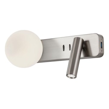 Redo 01-2993 - LED Nástěnné svítidlo OASIS LED/3W/230V + 1xG9/10W USB CRI 90 lesklý chrom