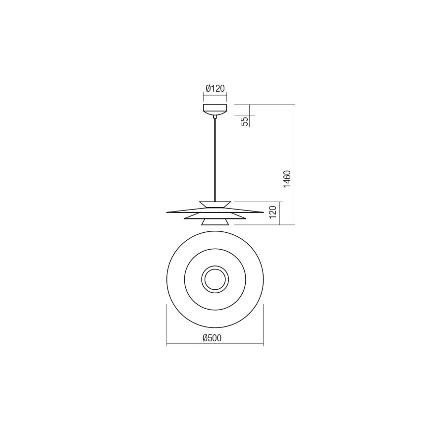Redo 01-3001 - LED Lustr na lanku FARGO LED/16,5W/230V CRI 90 pr. 50 cm černá/zlatá