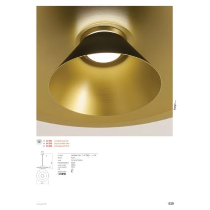 Redo 01-3003 - LED Lustr na lanku FARGO LED/16,5W/230V CRI 90 pr. 50 cm béžová/bílá