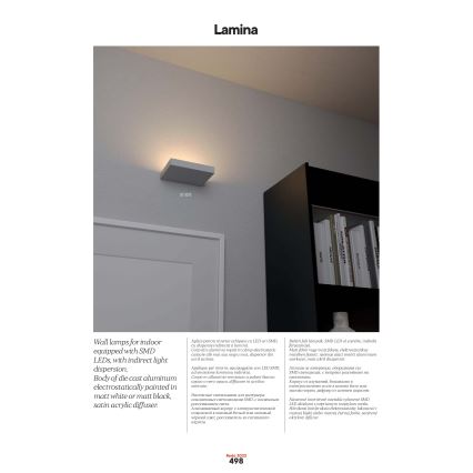 Redo 01-3016 - LED Nástěnné svítidlo LAMINA 2xLED/15W/230V CRI 90 černá
