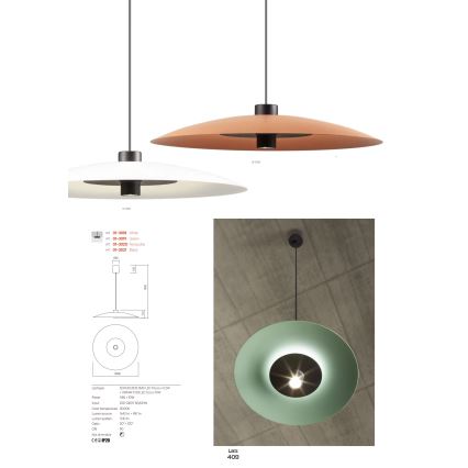 Redo 01-3021 - LED Lustr na lanku LARS LED/14W/230V + LED/10W pr. 60 cm CRI 90 černá