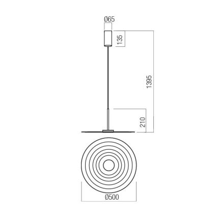 Redo 01-3046 - LED Lustr na lanku LAKE LED/13W/230V CRI 90 pr. 50 cm zelená