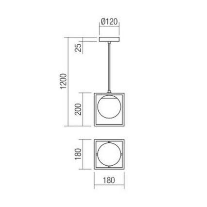 Redo 01-3056 - Lustr na lanku ZODIAC 1xE14/28W/230V