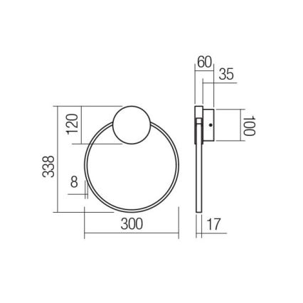 Redo 01-3102 - LED Nástěnné svítidlo ATOM LED/11W/230V pr. 30 cm