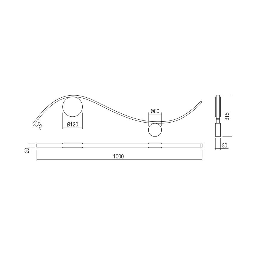Redo 01-3112 - LED Nástěnné svítidlo WAVE LED/11W/230V mosaz