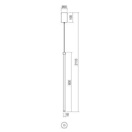 Redo 01-3116 - LED Lustr na lanku TABOO LED/9W/230V černá