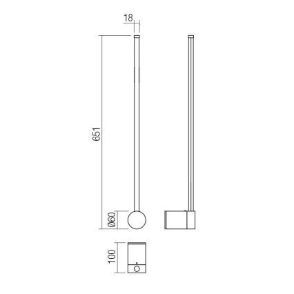 Redo 01-3121 - LED Nástěnné svítidlo TABOO LED/9W/230V mosaz