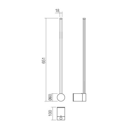 Redo 01-3122 - LED Nástěnné svítidlo TABOO LED/9W/230V černá